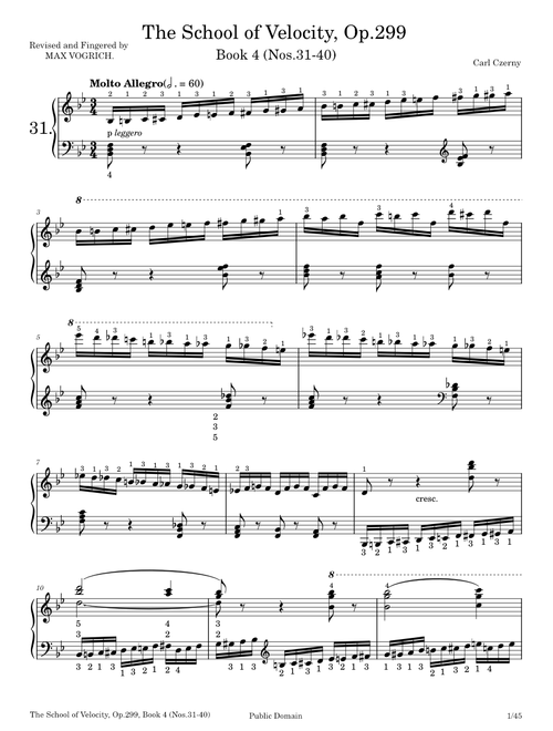 The School of Velocity, Op.299, Book 4 (Nos.31-40) – Carl Czerny