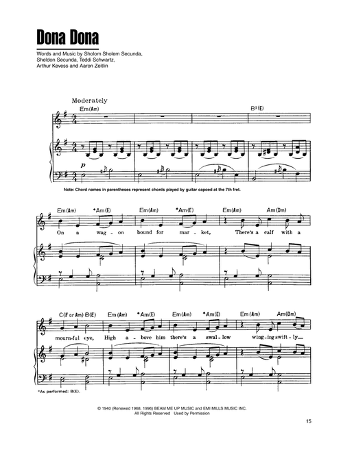 Dona Dona - Aaron Zeitlin (Piano-Vocal-Guitar)