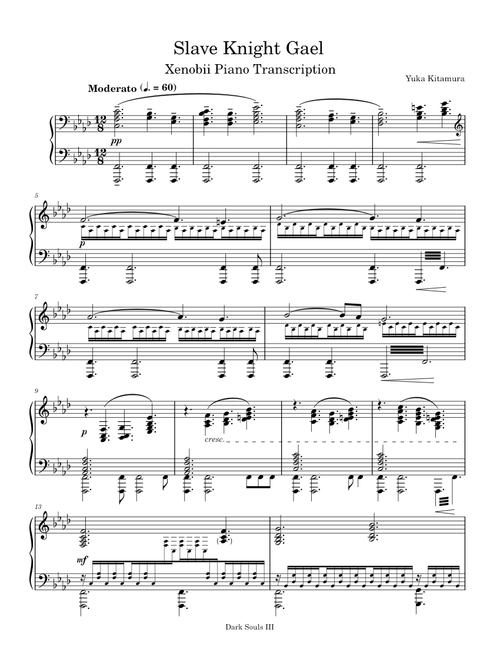 Slave Knight Gael (Advanced Piano Arrangement)