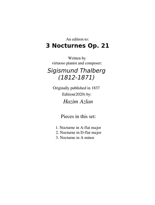 Nocturnes Op. 21 (Sigismund Thalberg)