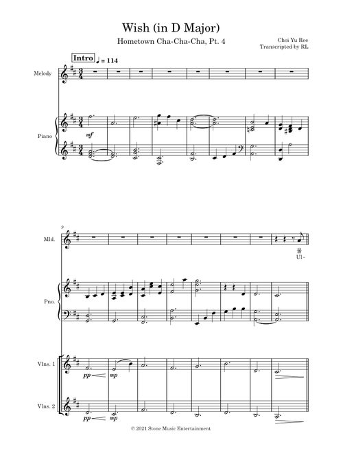 Choi Yu Ree - Wish (in D Major)