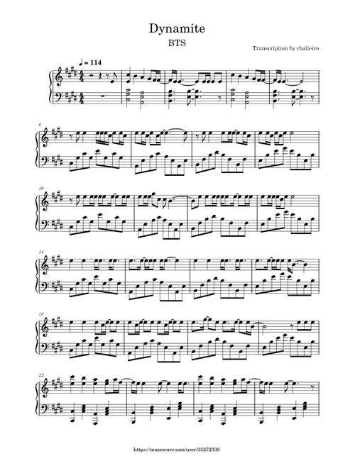 Dynamite — BTS (방탄소년단) [Piano Version]