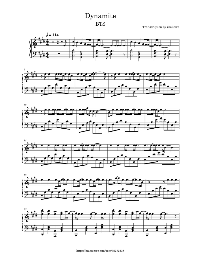 BTS (방탄소년단) Dynamite [Piano Version] piano tutorial