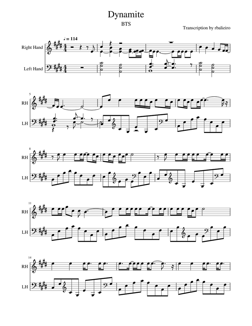 Run BTS - BTS Sheet Music for Piano (Solo) | MuseScore.com