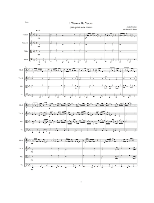I Wanna Be Yours (Arr. Betsuel Uesile Prado) - Arctic Monkeys (String Quartet)