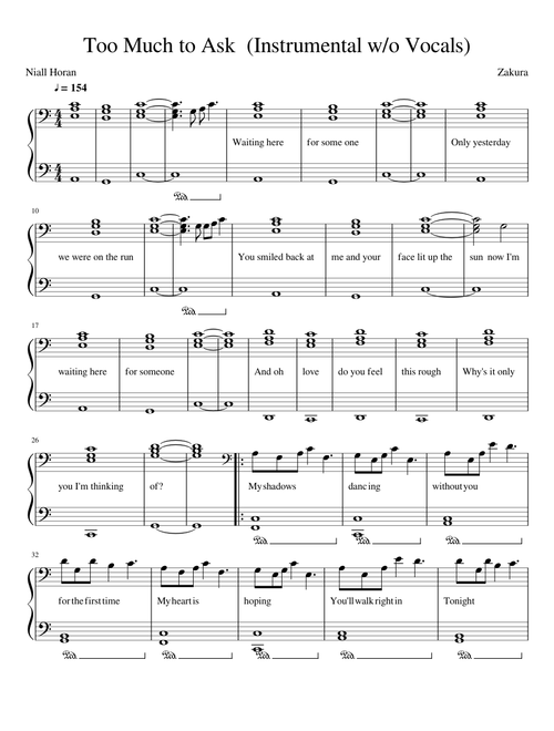 Niall Horan - Too Much to Ask (Instrumental w/o Vocals)