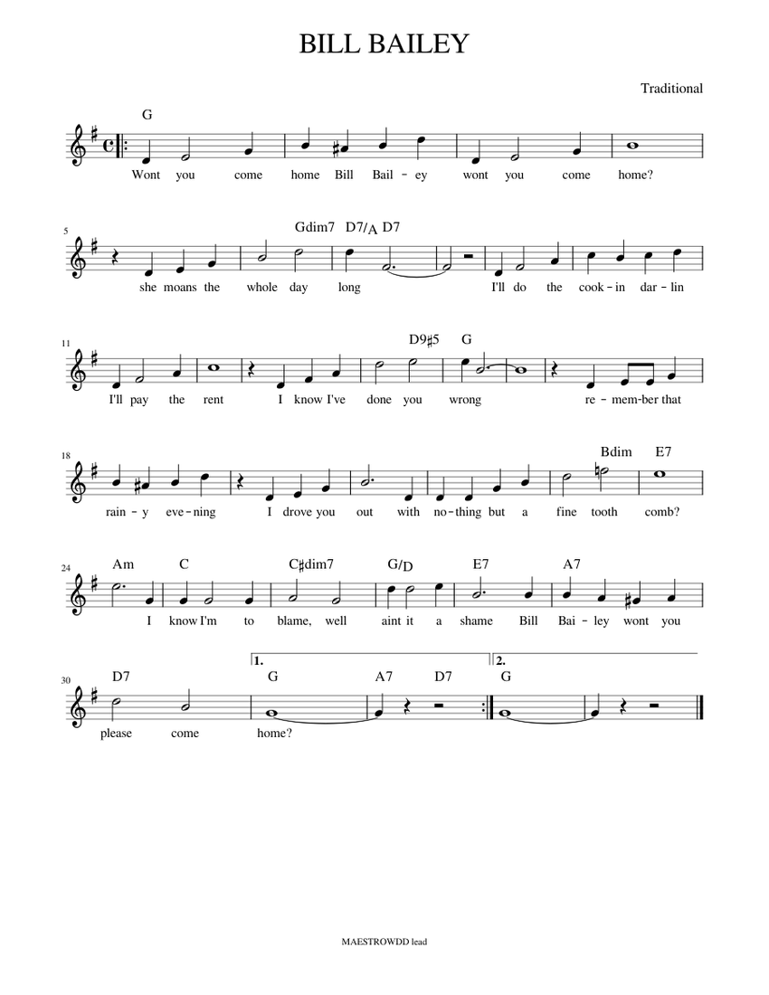 ボーカル ビッグバンド譜面：BILL BAILEY コンポジション・ウィズ