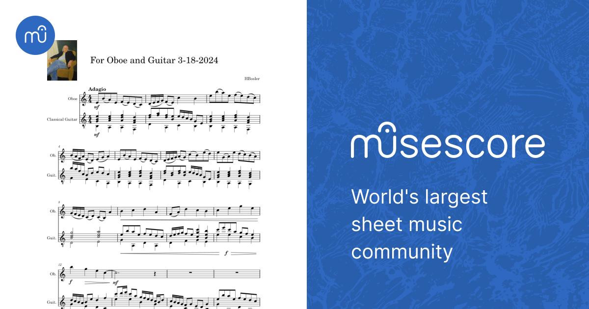 For Oboe and Guitar 3-18-2024 Sheet music for Oboe, Guitar