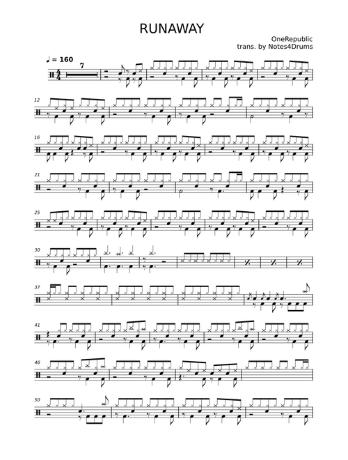 RUNAWAY by OneRepublic - Drums