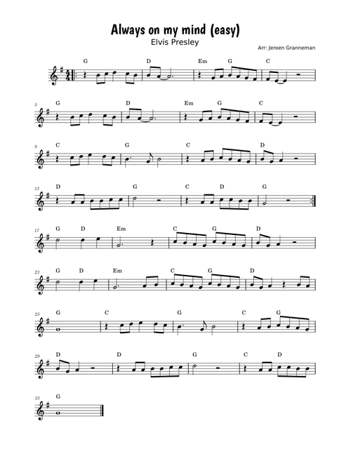 Always on my mind - Elvis Presley (EASY)