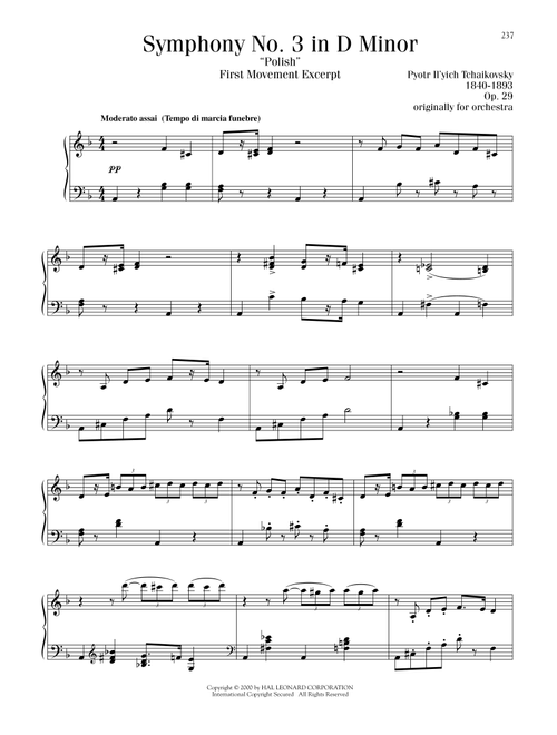 Symphony No. 3 In D Minor ("Polish"), Op. 29, First Movement Excerpt - Pyotr Il'yich Tchaikovsky (Piano Solo)