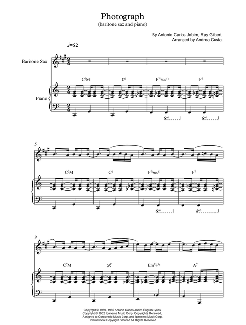 Photograph (Arr. Andrea Costa) - Astrud Gilberto (Piano-Vocal-Guitar)
