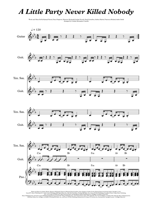 A Little Party Never Killed Nobody (all We Got) (Arr. Cristian Hernandez Castellvi) - David Listenbee, Andrea Martin, Stacy Ferguson (Small Ensemble)