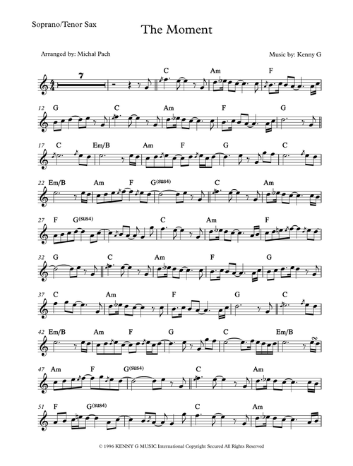 The Moment (Arr. Michał Pach) - Kenny G (Soprano Sax Solo)