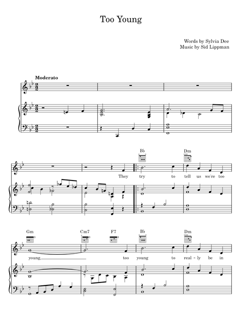 Too Young - Arthur Kent and Sylvia Dee