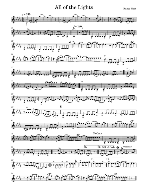All Of The Lights (Arr. Julia Mills) - Kanye West (Violin Solo)