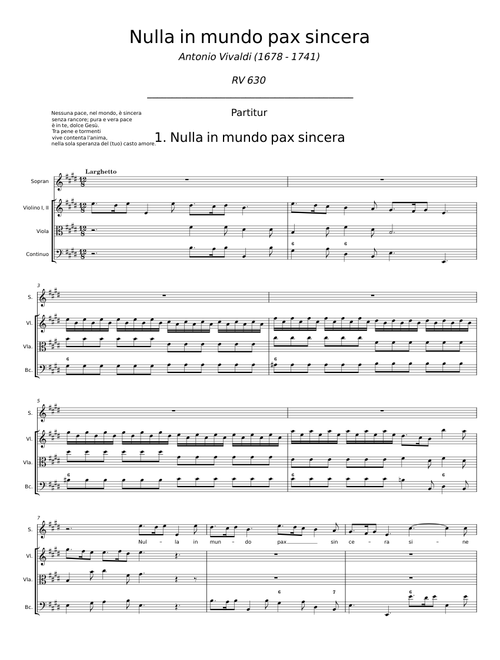 Nulla in mundo pax sincera, RV 630 - Antonio Vivaldi