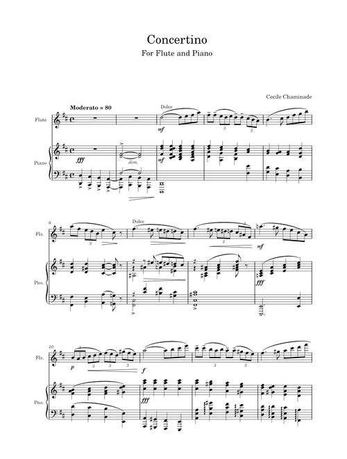 Concertino pour Flûte PRACTICE VERSION