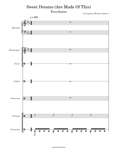 Sweet Dreams (Are Made Of This) – Percussion Ensemble Sheet Music