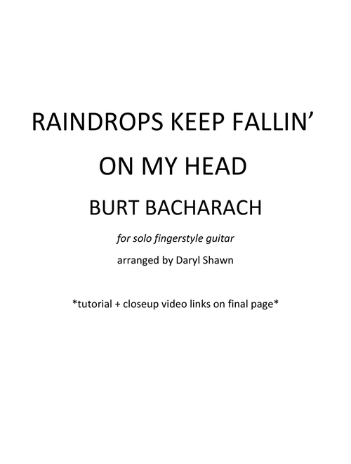 Raindrops Keep Fallin' On My Head (Arr. Daryl Shawn) - B.J. Thomas (Guitar Tab)