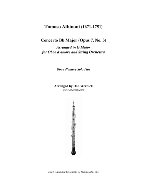 Concerto for Oboe d’amore in G Major, Op. 7 No. 3 (Arr. Don Werdick (1946 - )) - Tomaso Albinoni (1671-1751) (Instrumental Solo)