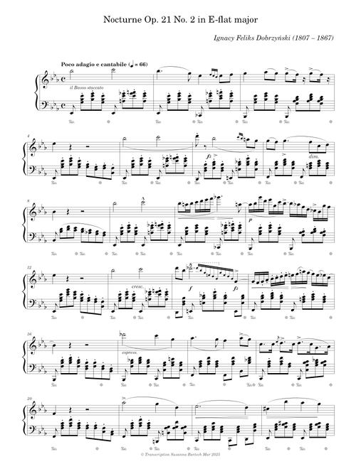 Nocturne Op. 21 No. 2 in E-flat major — Ignacy Feliks Dobrzyński