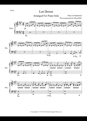 Play Official version of Let down Sheet Music by Radiohead for Piano ...