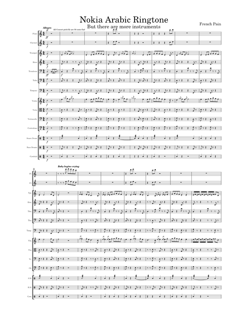 Nokia Arabic Nokia Ringtone Sheet music for Trombone, Tuba, Flute