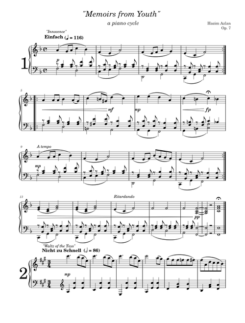 Memoirs from Youth Op. 7