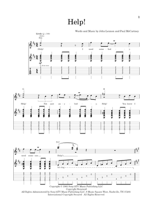 Play Official version of Help! Sheet Music by The Beatles for