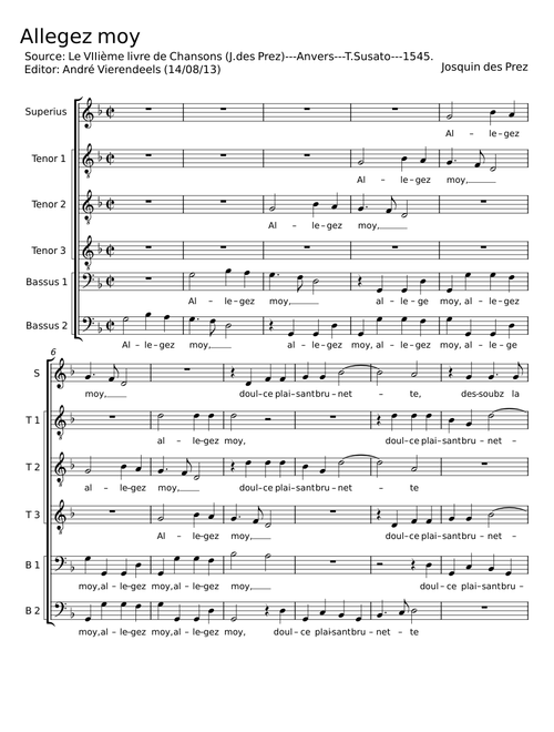 Allégez moy - Josquin des Prez