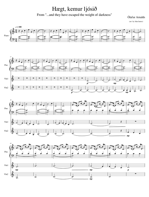 Hægt,_kemur_ljósið (For 2 Violins)
