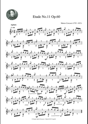 Etude No.3 Op.60 - Matteo Carcassi (1792 - 1853) Sheet Music for