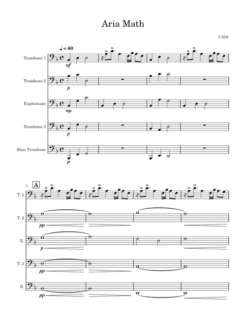 Aria Math (Low Brass Quintet) – C418