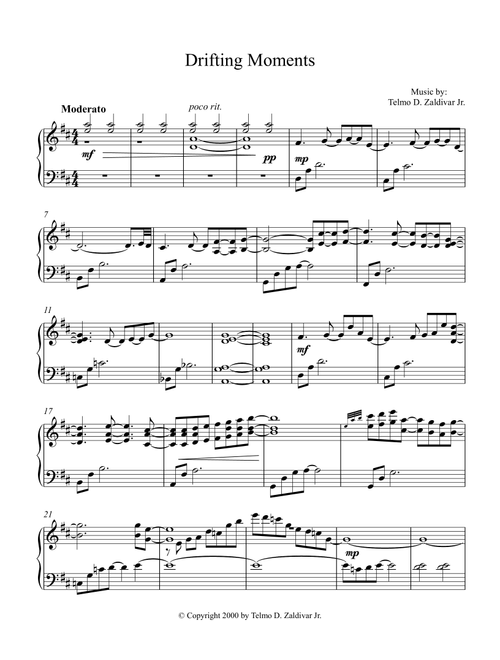 Drifting Moments - Telmo D. Zaldivar Jr. (Piano Solo)