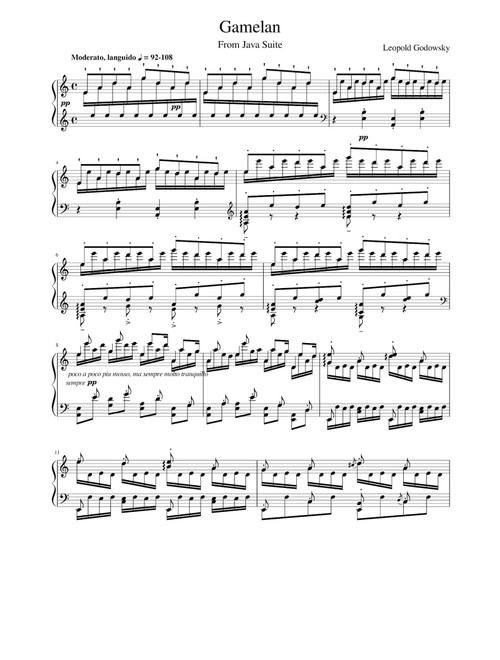 Gamelan From Java Suite - Leopold Godowsky (Piano Solo)