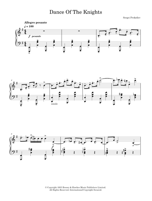 Dance of the knights - Sergei Prokofiev (Piano Solo)