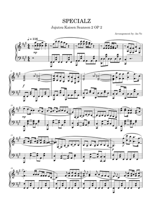 Preview] SPECIALZ Full Version (呪術廻戦 渋谷事変 OP) Sheet Music