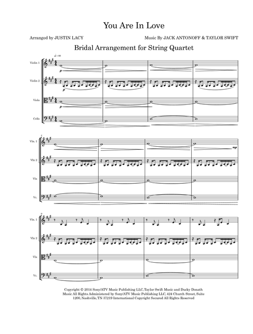 You Are In Love (Arr. Justin N Lacy) - Taylor Swift (String Quartet)