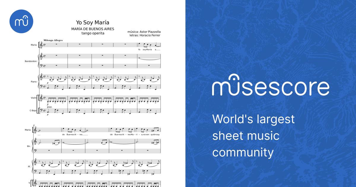 Yo soy Maria - Astor Piazzolla Sheet Music for Piano, Accordion