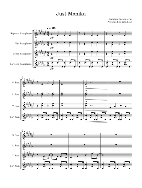 Just Monika Sax Ensemble – Random Encounters