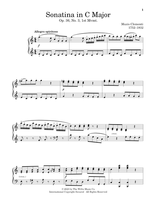 Sonatina In C Major, Op. 36, No. 3, 1st Mvmt (Ed. Charmaine Siagian) - Muzio Clementi (Educational Piano)