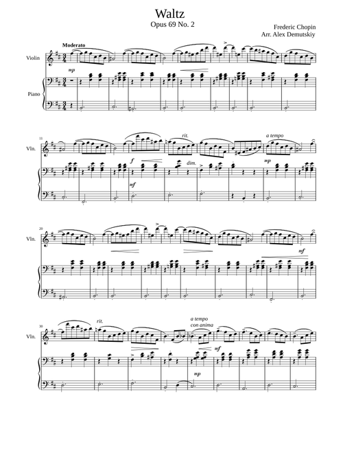 Waltz Op. 69 No. 2 - Frederic Chopin – Frédéric Chopin