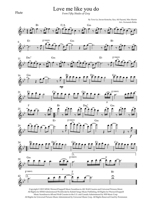 Love Me Like You Do (Arr. Fernando Britto) - Ellie Goulding (Flute Solo)