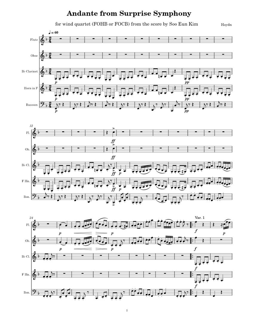 Andante from Symphony No.94 in G major, Hob.I:94 – Joseph Haydn