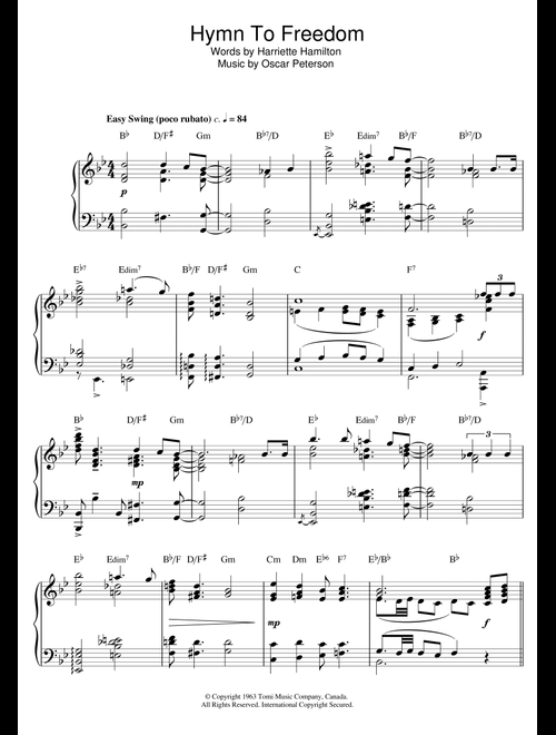 Hymn To Freedom - The Oscar Peterson Trio (Piano Solo)