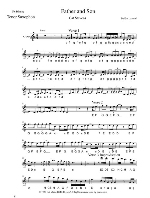 Father And Son (Arr. Stefan Lamml) - Boyzone (Instrumental Solo)