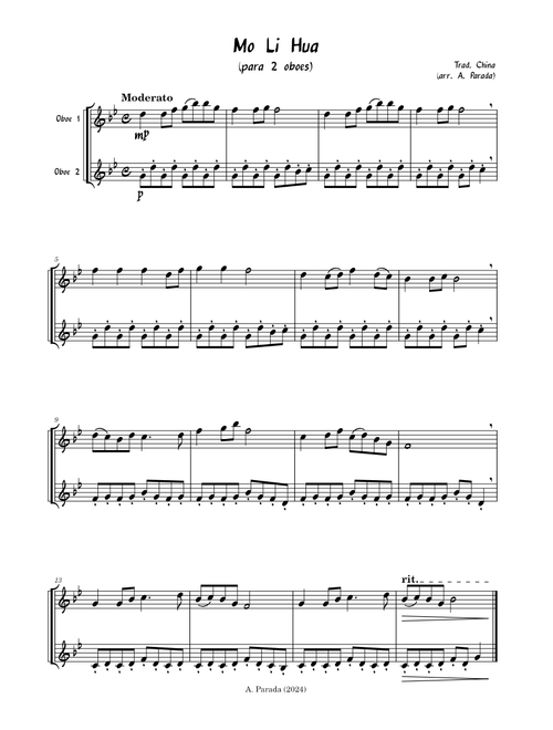 Mo Li Hua – 2 oboes