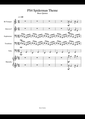 Spider-Man Theme Song Pep-Band Arrangement Sheet Music for