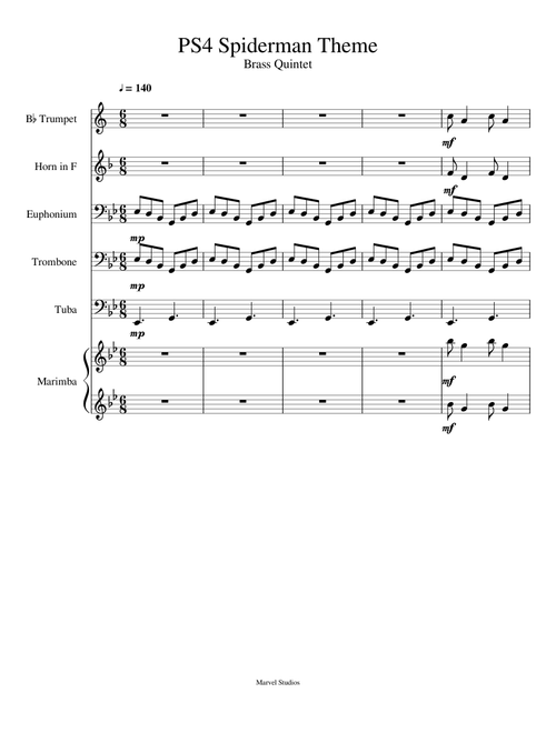 PS4 Spider Man Theme Brass Quintet